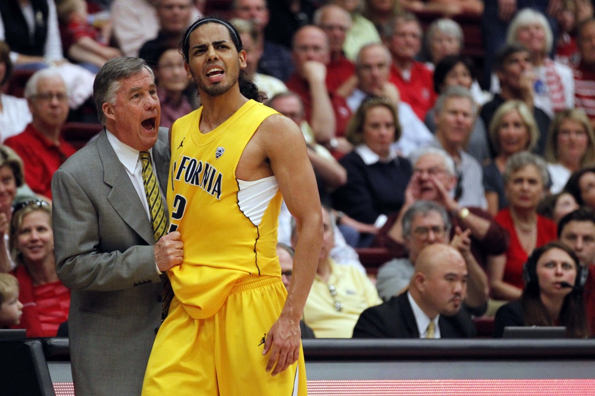Ca coach Mike Montgomery and guard Jorge Gutierrez